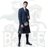 Arran Navy Tweed Five Button Kilt Outfit – Premium Scottish Formalwear by BattleOfKilts